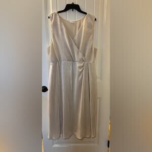 Kiyonna Size 3 Champagne Sparkle Tea Length Cocktail Dress Women’s V-Neck